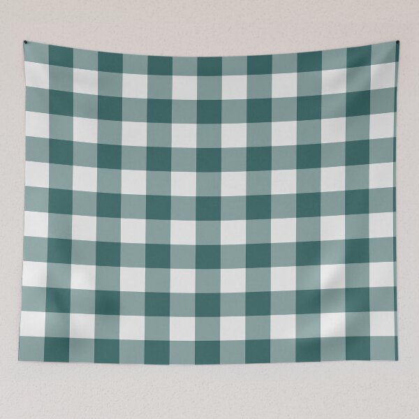 Item preview, White And Teal Gingham Pattern designed and sold by pattern-archive.