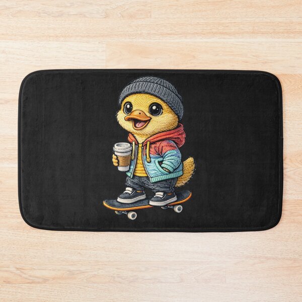 Item preview, Cute Chibi Duck Skateboarding – Kawaii Skater Duck Streetwear Embroidered Patch Style designed and sold by ColorSplash123.