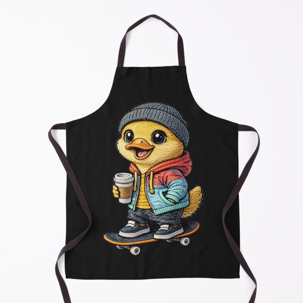 Item preview, Cute Chibi Duck Skateboarding – Kawaii Skater Duck Streetwear Embroidered Patch Style designed and sold by ColorSplash123.