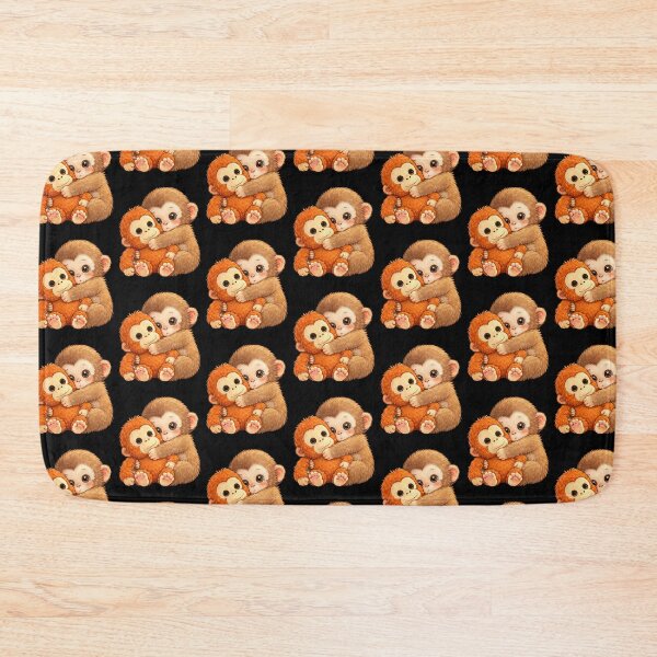 Item preview, Cute Cartoon Japanese Monkey Hugging Plush Toy designed and sold by Shape Snip Studio.