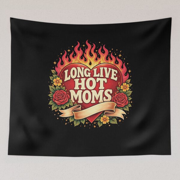 Item preview, Long Live Hot Moms Flaming Heart designed and sold by JoyBoyStudio1.