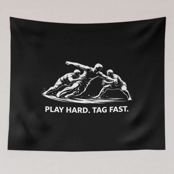 Item preview,  Play Hard. Tag Fast.  Kabaddi Silhouette designed and sold by Manisha Mandal.