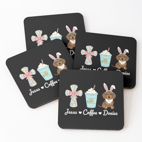 Item preview, Jesus Coffee & Doxie Bunny Cute Dachshund Easter Christian designed and sold by OlakunleOloroz.