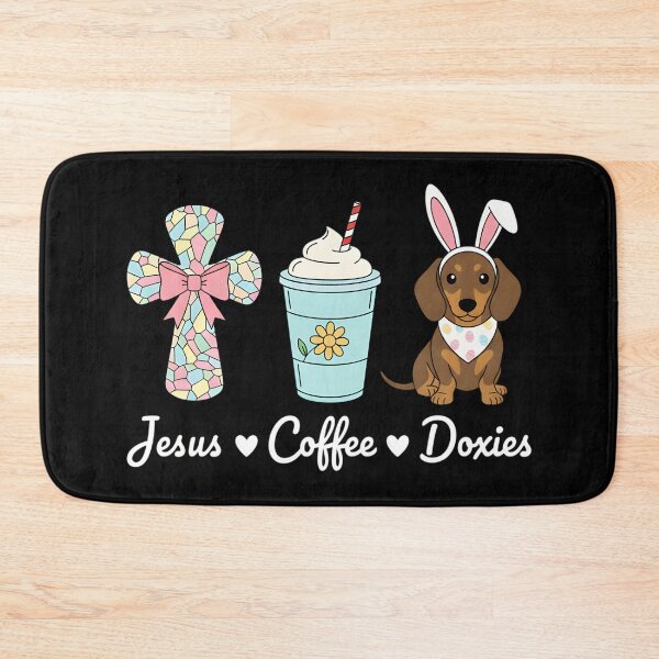Item preview, Jesus Coffee & Doxie Bunny Cute Dachshund Easter Christian designed and sold by OlakunleOloroz.