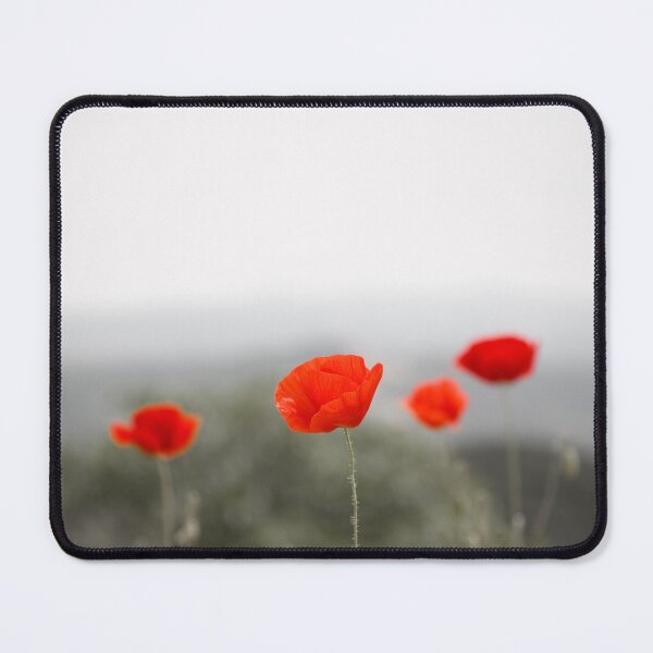 Item preview, Red Poppies Standing Against Grey Landscape designed and sold by katifinell.