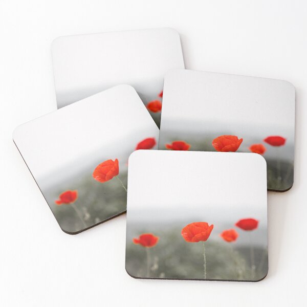 Item preview, Red Poppies Standing Against Grey Landscape designed and sold by katifinell.