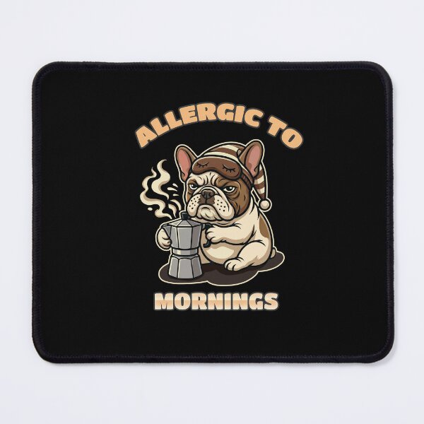 Item preview, French Bulldog Allergic to Monday Mornings Coffee Lover Grumpy Frenchie Retro Mascot designed and sold by Collagedream.