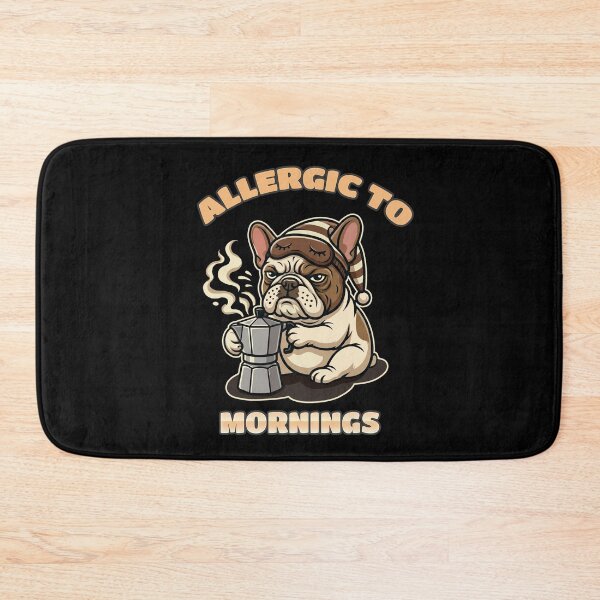Item preview, French Bulldog Allergic to Monday Mornings Coffee Lover Grumpy Frenchie Retro Mascot designed and sold by Collagedream.