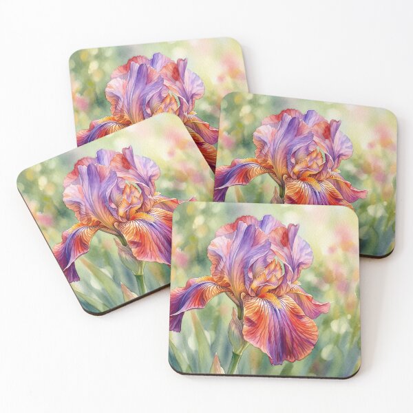 Item preview, Luminous iris blossom in watercolor designed and sold by Sigtrix.