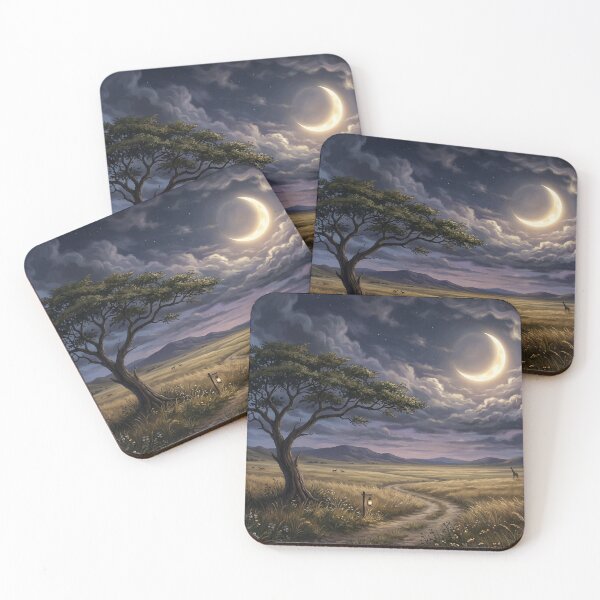Item preview, Moonlit savannah nightscape designed and sold by Sigtrix.