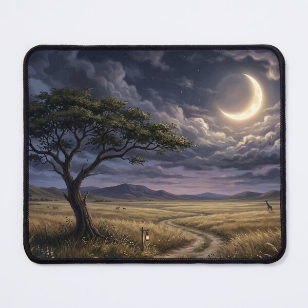 Item preview, Moonlit savannah nightscape designed and sold by Sigtrix.