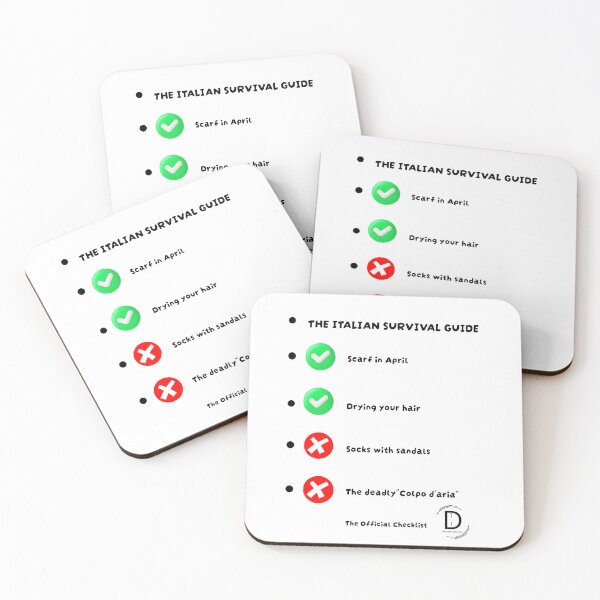 Item preview, The Italian Survival Guide-Funny Colpo D'Aria Checklist  designed and sold by TheItaliandilemma.