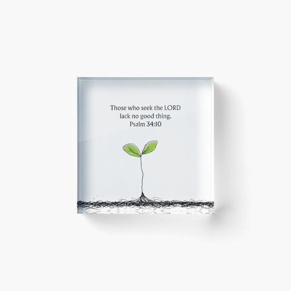 Item preview, Psalm 34:10 Bible Verse Wall Art – Inspirational Christian Scripture – Faith & Encouragement Decor designed and sold by QuietBibleLines.