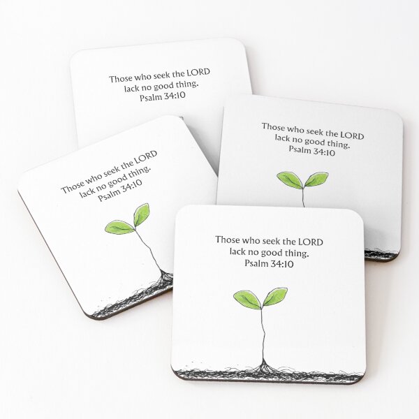 Item preview, Psalm 34:10 Bible Verse Wall Art – Inspirational Christian Scripture – Faith & Encouragement Decor designed and sold by QuietBibleLines.