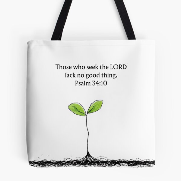 Item preview, Psalm 34:10 Bible Verse Wall Art – Inspirational Christian Scripture – Faith & Encouragement Decor designed and sold by QuietBibleLines.