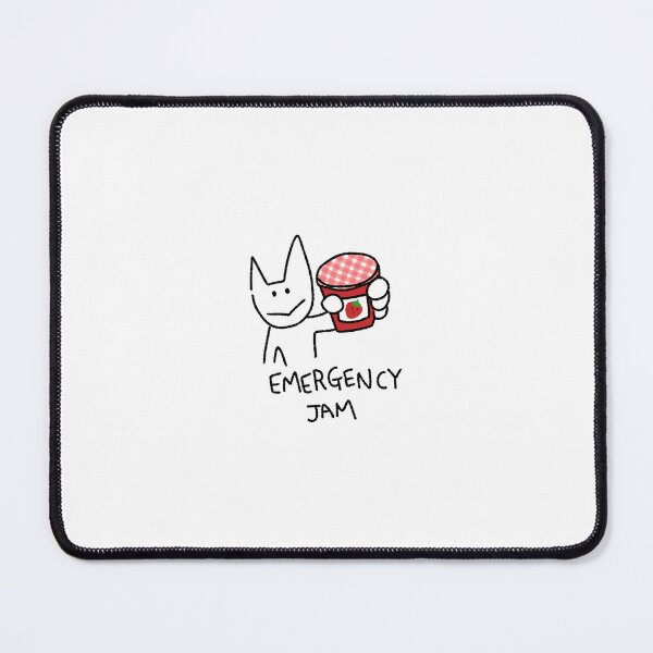 Item preview, Emergency Jam Cat Sticker, Funny Food Pun Cat Art, Cute Strawberry Jam Illustration, Quirky Cat Lover Gift designed and sold by lazydayz16.