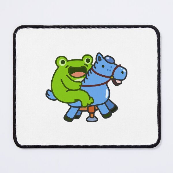Item preview, Happy Green Frog Riding a Blue Spring Rocking Horse Toy designed and sold by Yael Weiss.