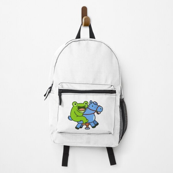 Item preview, Happy Green Frog Riding a Blue Spring Rocking Horse Toy designed and sold by Yael Weiss.