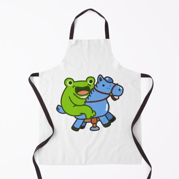 Item preview, Happy Green Frog Riding a Blue Spring Rocking Horse Toy designed and sold by Yael Weiss.