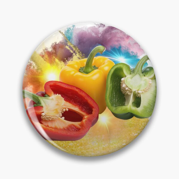 Item preview, Color Burst Bell Peppers – Vibrant Pop Art Vegetable Illustration designed and sold by ChenEngEng.