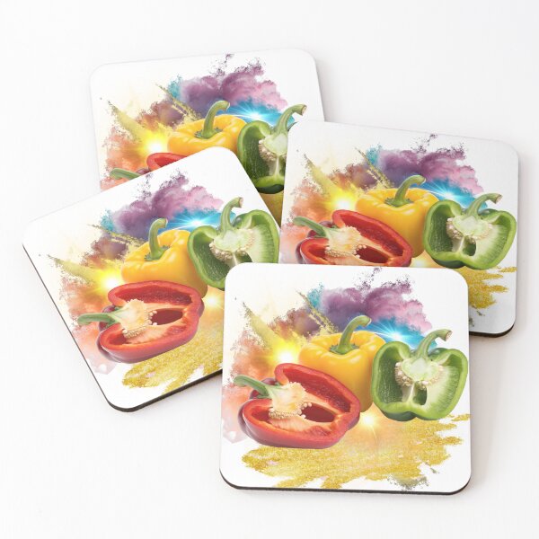 Item preview, Color Burst Bell Peppers – Vibrant Pop Art Vegetable Illustration designed and sold by ChenEngEng.