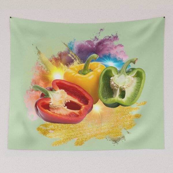 Item preview, Color Burst Bell Peppers – Vibrant Pop Art Vegetable Illustration designed and sold by ChenEngEng.