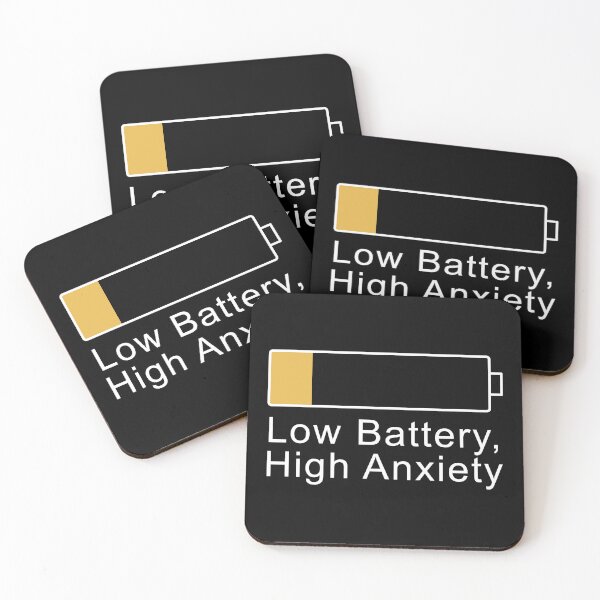 Item preview, Low Battery High Anxiety - Introvert Artist & Freelancer Burnout designed and sold by Becheer.