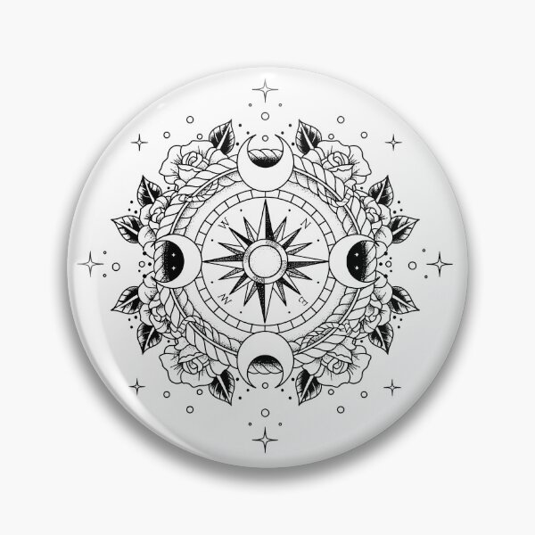 Item preview, Moon Phase Compass designed and sold by theAbyssalInk.
