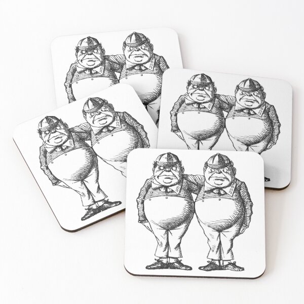 Item preview, Tweedledee and Tweedledum Vintage Storybook Illustration Classic Alice in Wonderland Characters for Literature Fans designed and sold by RickE.