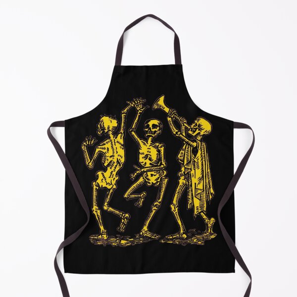 Aperçu de l'œuvre Danse macabre jaune – Illustration de danse gothique de squelette créée et vendue par Dungeon-Shop.