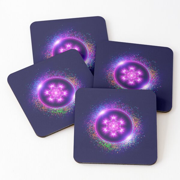 Item preview, Neon Cosmic Mandala with Vibrant Energy Confetti designed and sold by SolutionsArt.