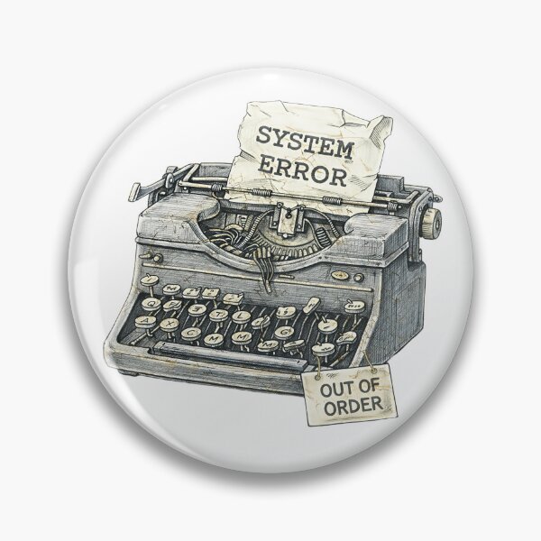 Item preview, Vintage Typewriter – System Error Sticker Illustration designed and sold by Felixuss.