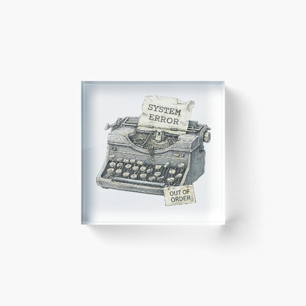 Item preview, Vintage Typewriter – System Error Sticker Illustration designed and sold by Felixuss.