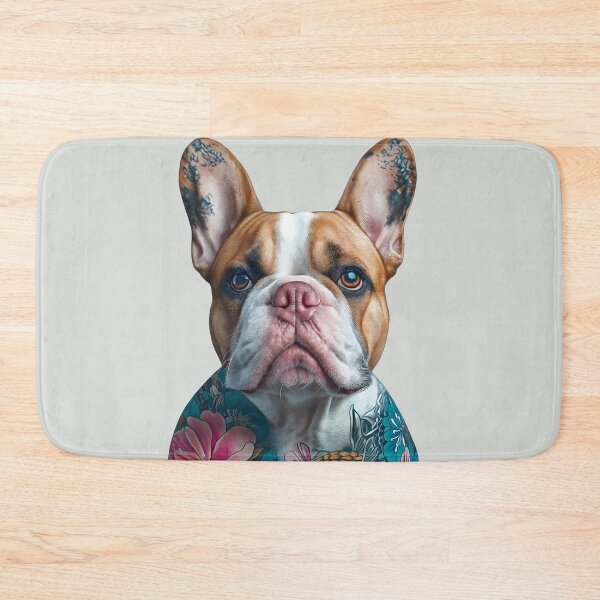 Item preview, 8 Word SEO Title  French Bulldog Portrait with Colourful Floral Tattoo designed and sold by Shoot-The-Moon.