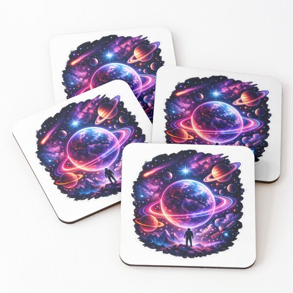 Item preview, Cosmic Neon Planet Galaxy Art | Astronaut Space Aesthetic | Astronomy Lover Gift designed and sold by Divakar Fashion.