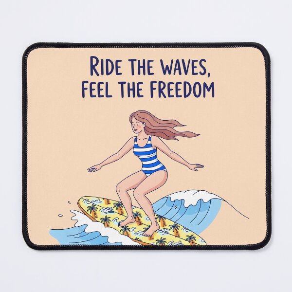 Item preview, Ride the Waves, Feel the Freedom – Surfer Girl Ocean Design designed and sold by Sea Gem.