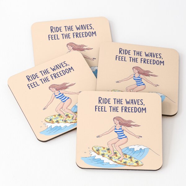 Item preview, Ride the Waves, Feel the Freedom – Surfer Girl Ocean Design designed and sold by Sea Gem.