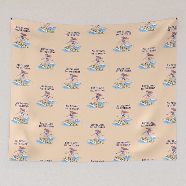 Item preview, Ride the Waves, Feel the Freedom – Surfer Girl Ocean Design designed and sold by Sea Gem.