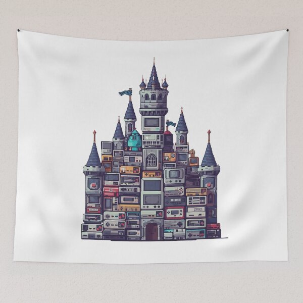 Item preview, Retro Tech Castle Pixel Art Fantasy Illustration designed and sold by Katzpy.