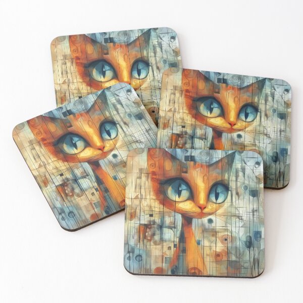 Item preview, Abstract Cute Cat Portrait Modern Geometric Pop Style designed and sold by Shoot-The-Moon.