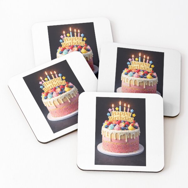 Item preview, Happy Birthday Celebration Cake Sticker – Colorful Buttercream Party Dessert designed and sold by Luxureheaven.