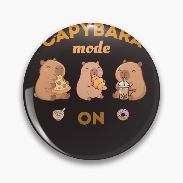 Artikelvorschau, Capybara-Modus an – Lustiges, entspanntes Capybara-Meme: Tier beim Essen (Cartoon) entworfen und verkauft von HOUSE OF TIST.