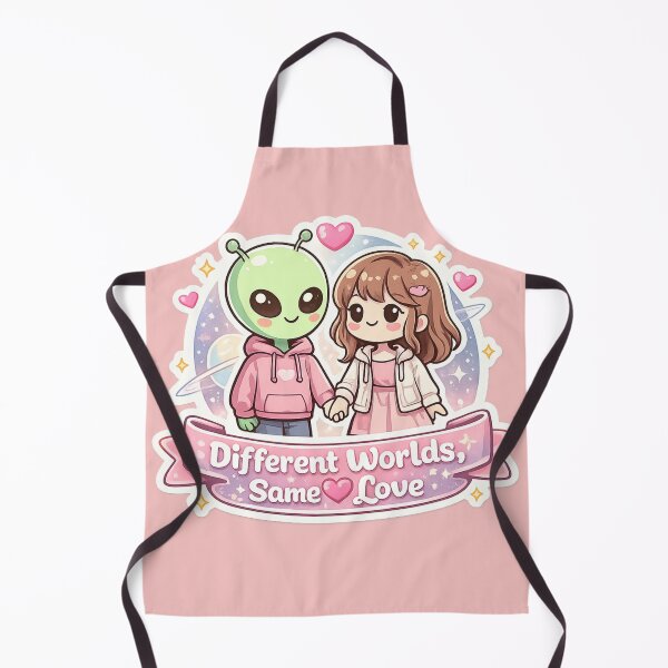 Item preview, Different Worlds Same Love  Alien Human Couple Cute Kawaii Space Romance Valentine’s Day Self Love Galaxy  designed and sold by AlienTechs.