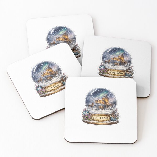 Item preview, Scotland Snow Globe Sticker – Vintage Castle Winter Landscape Travel Art designed and sold by Luxureheaven.