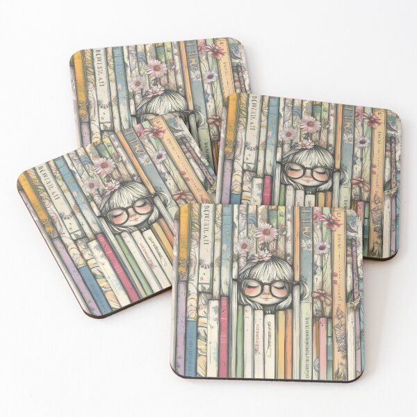 Item preview, Book Lover Girl Portrait Surrounded by Colourful Books designed and sold by Shoot-The-Moon.