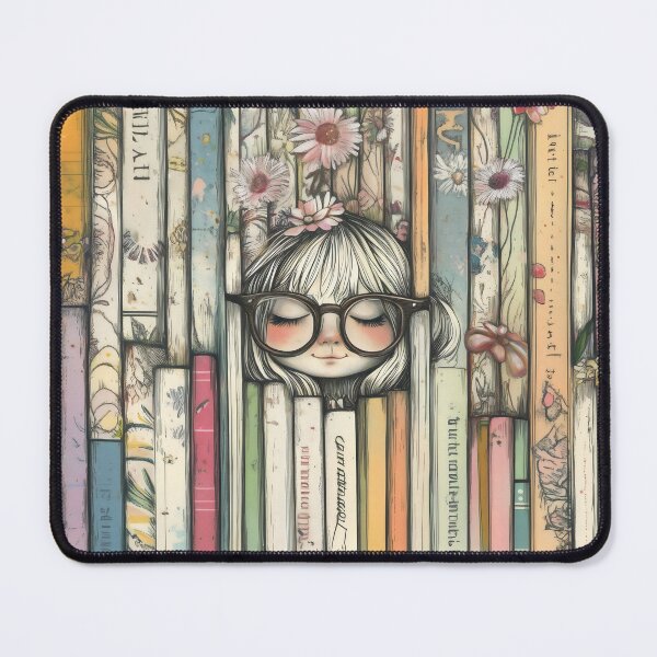 Item preview, Book Lover Girl Portrait Surrounded by Colourful Books designed and sold by Shoot-The-Moon.