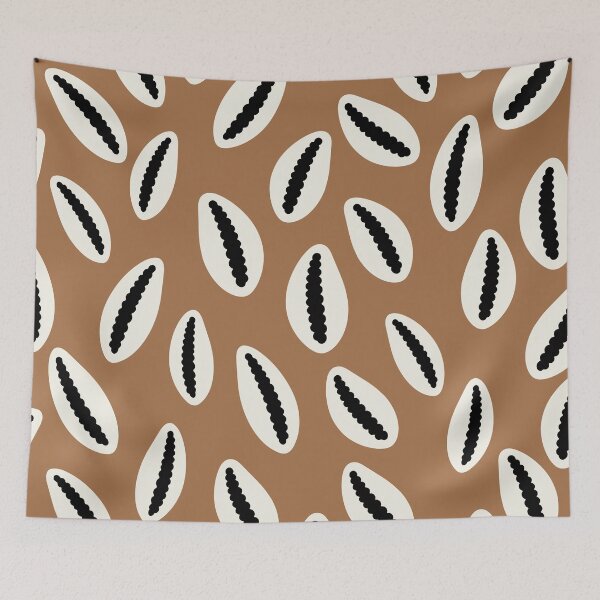 Item preview, Tribal Cowrie Shell Pattern - Earthy Brown Boho Coastal Design designed and sold by The High Hippo.