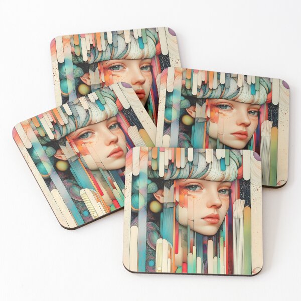 Item preview, Abstract Female Portrait Colourful Geometric Modern Illustration designed and sold by Shoot-The-Moon.