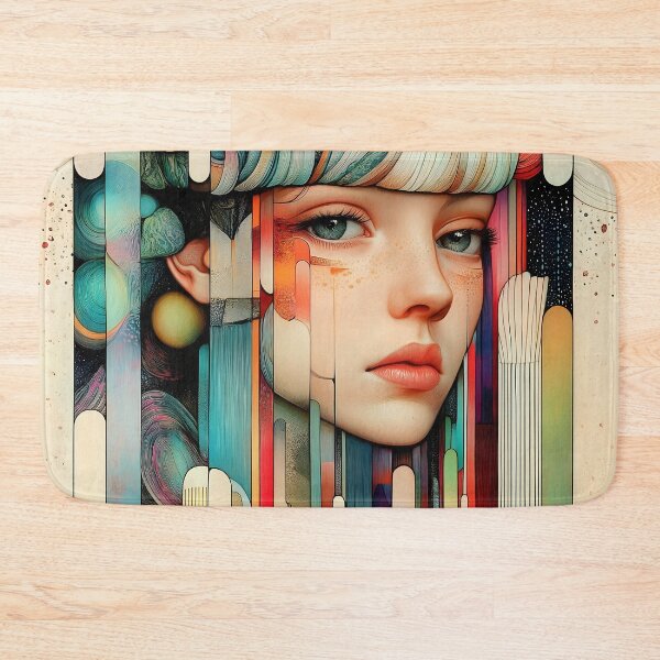 Item preview, Abstract Female Portrait Colourful Geometric Modern Illustration designed and sold by Shoot-The-Moon.