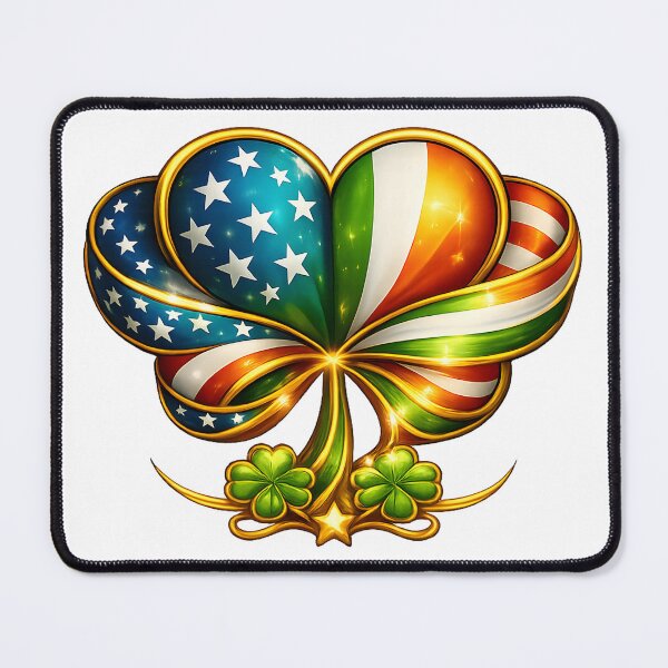 Item preview, Irish American Heart Shamrock – USA & Ireland Flag Pride designed and sold by Rough Sketches – Ireland Inspired Art.
